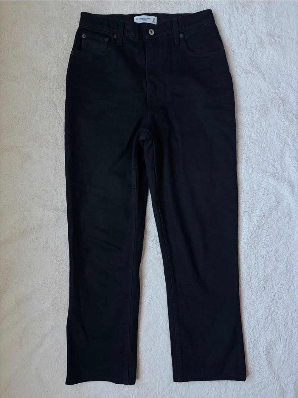 Abercrombie & Fitch Black 90s Strsight Ultra High-Rise Jeans Women Size 6